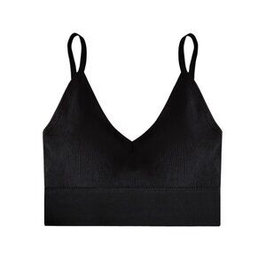 Women’s High-Support Sports Bra – Nylon Stretch | Size M (Black)